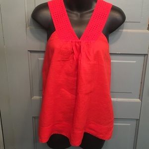 J.CREW Linen and Lace Top